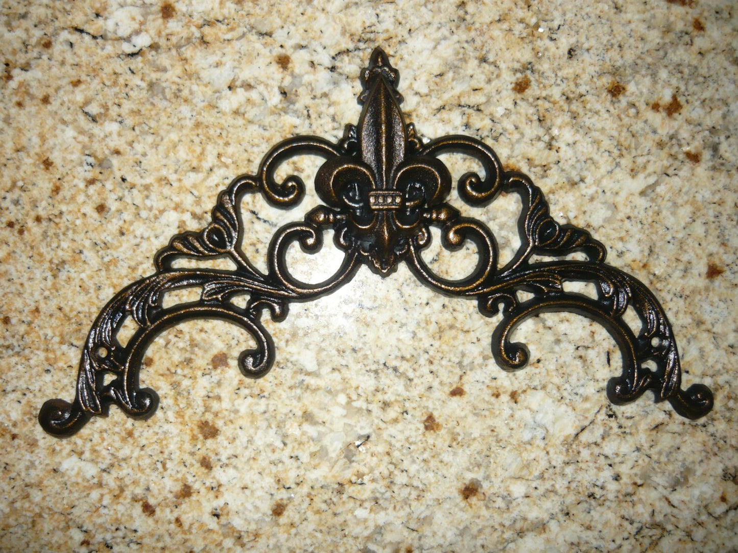 Iron Fleur de Lis Topper| PICK YOUR COLOR | Pediment | Valance | Wall Plaque | Wrought Iron Decor | French Country | Medieval | Tuscan