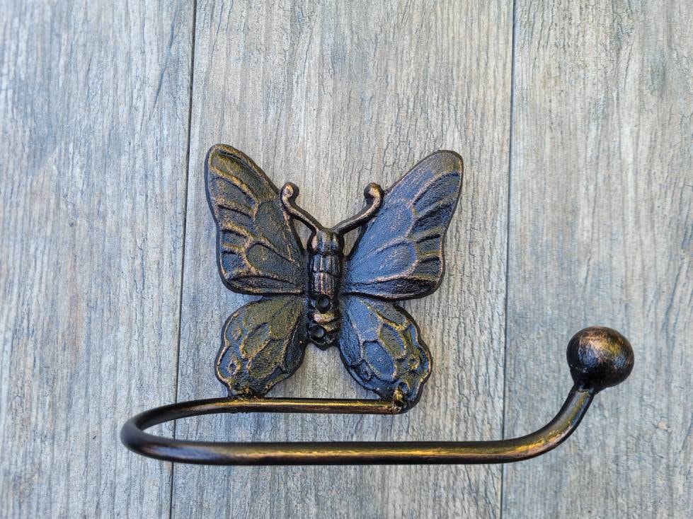 Butterfly Toilet Paper Holder, PICK your COLOR, Toilet Tissue Holder, Nature, Wall Hook, Decor, Bathroom Bath fixture, hardware, handmade TP