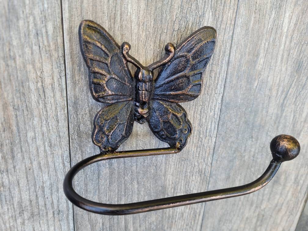 Butterfly Toilet Paper Holder, PICK your COLOR, Toilet Tissue Holder, Nature, Wall Hook, Decor, Bathroom Bath fixture, hardware, handmade TP