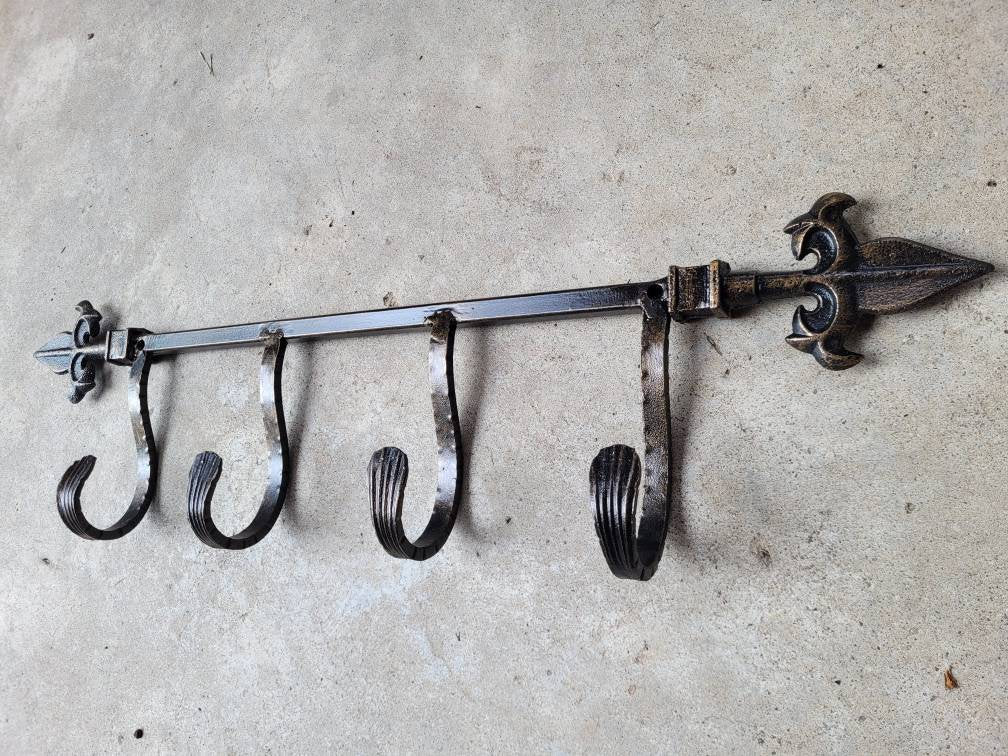 Fleur de Lis Wall Hook Metal Coat Rack | PICK YOUR COLOR | Iron Hat Rack Wall Organizer | Mud Room Hook Farmhouse Wall Hook FleurDeLisJunkie