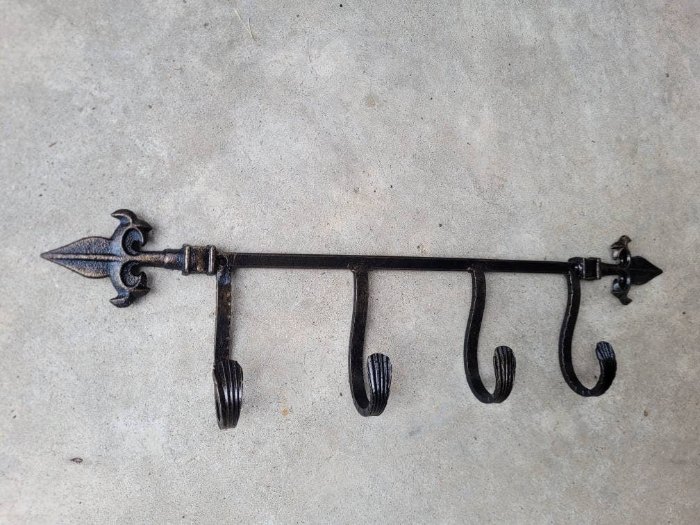 Fleur de Lis Wall Hook Metal Coat Rack | PICK YOUR COLOR | Iron Hat Rack Wall Organizer | Mud Room Hook Farmhouse Wall Hook FleurDeLisJunkie