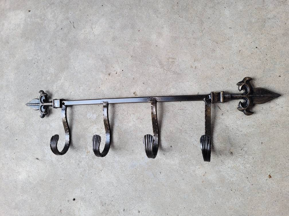 Fleur de Lis Wall Hook Metal Coat Rack | PICK YOUR COLOR | Iron Hat Rack Wall Organizer | Mud Room Hook Farmhouse Wall Hook FleurDeLisJunkie