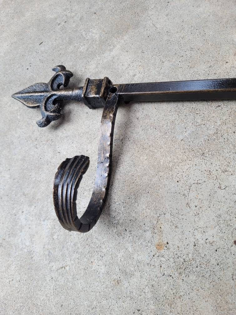 Fleur de Lis Wall Hook Metal Coat Rack | PICK YOUR COLOR | Iron Hat Rack Wall Organizer | Mud Room Hook Farmhouse Wall Hook FleurDeLisJunkie