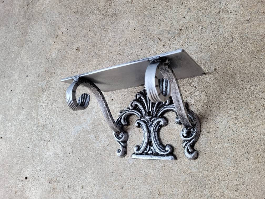 Scroll shelf, cell phone shelf, PICK YOUR COLOR, cell shelf, bathroom hardware, bath wall decor. FleurDeLisJunkie