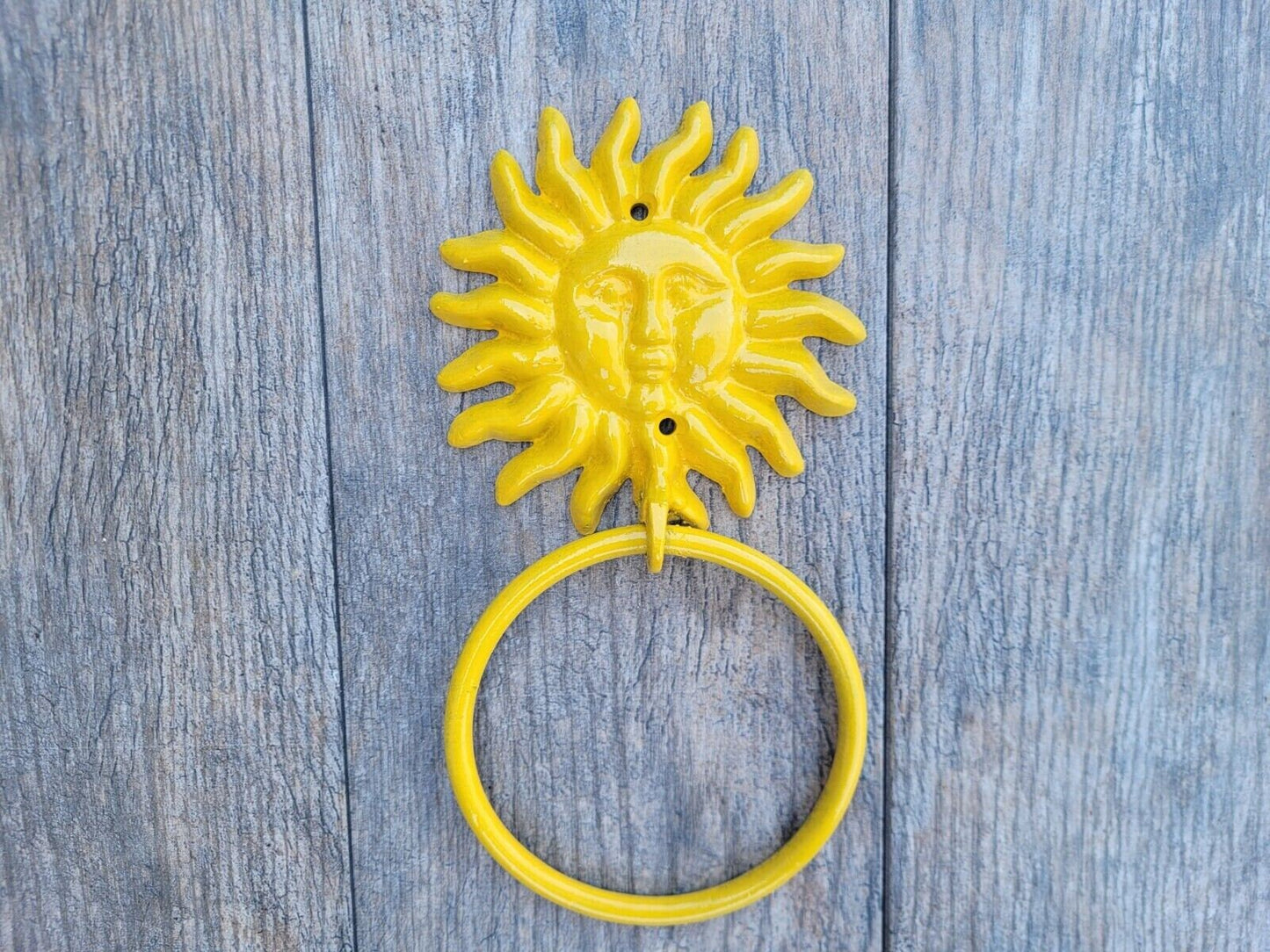 Sun Towel Ring | Hand Towel Ring | Cast Iron Towel Ring | Celestial Towel Hanger | Bathroom Fixture | Beach bath, moon, stars Hardware
