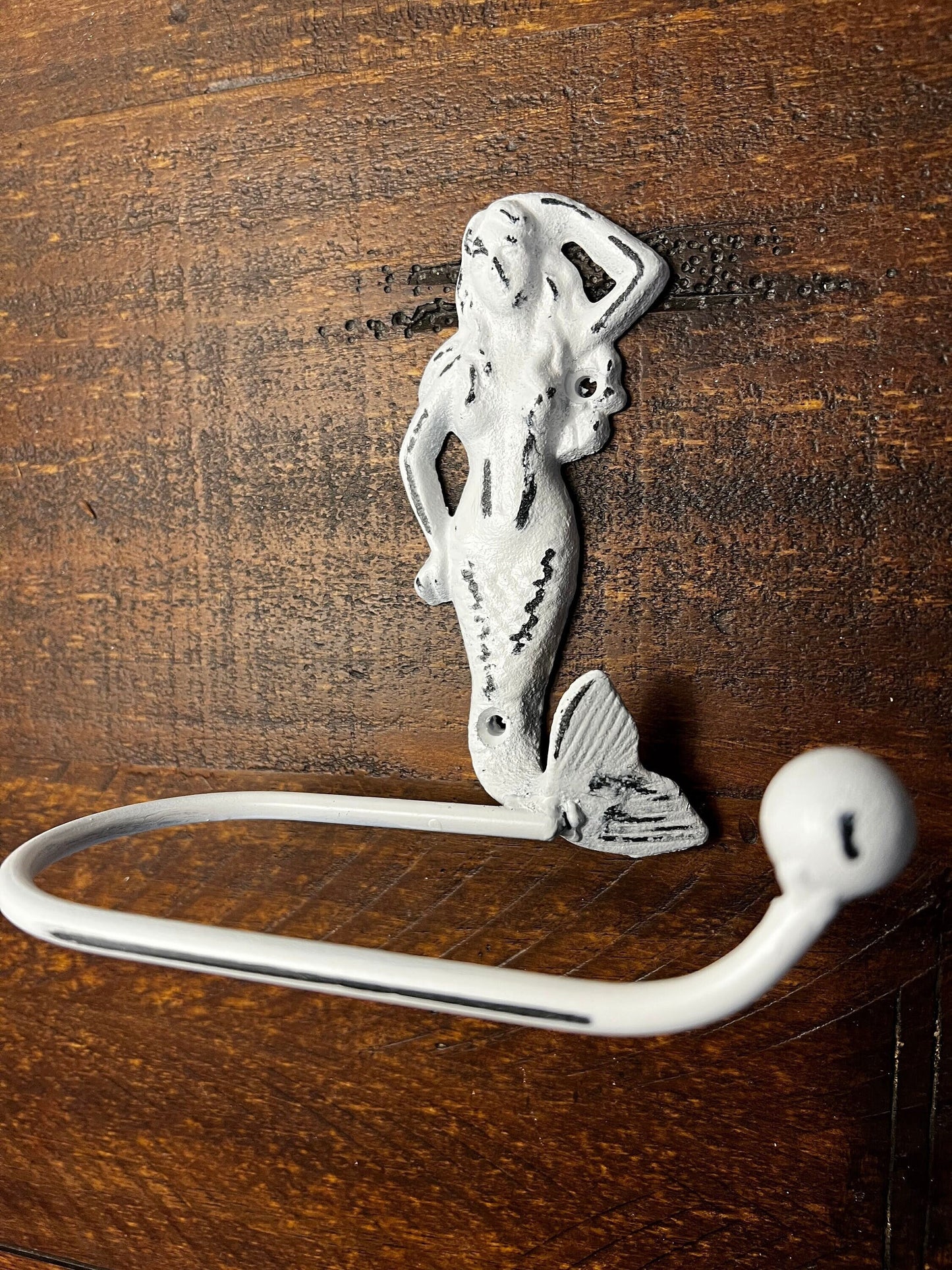 Mermaid Toilet Paper Holder, TP Holder, Toilet Tissue Holder, Wall Hook, Beach Cottage, Lake house bathroom decor, Bath fixture, shabby chic