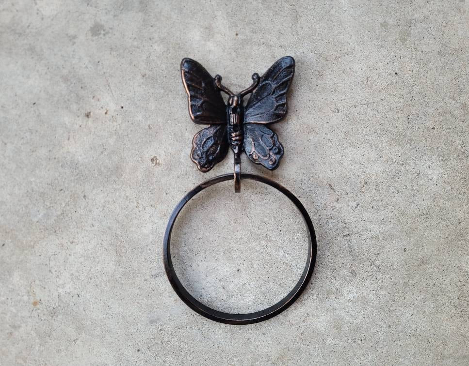 Butterfly Towel Hook, Bathroom Towel Hanger, Nature, Wall Hook, Bath towel ring, monarch decor, bathroom hardware, bathroom fixture.