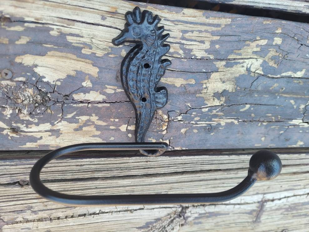 Seahorse Toilet Paper Holder, TP Holder, Toilet Tissue Holder, Nature, Wall Hook, Beach Cottage, Lake house bathroom decor, Bath fixture Sea