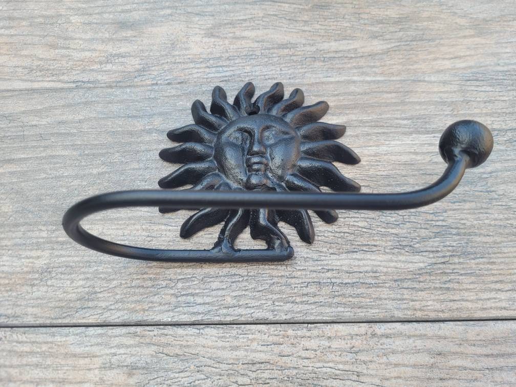 Sun Toilet Paper Holder, TP Holder, Toilet Tissue Holder, towel Wall Hook hanger, Iron Sun TP holder, Celestial Bathroom, Moon