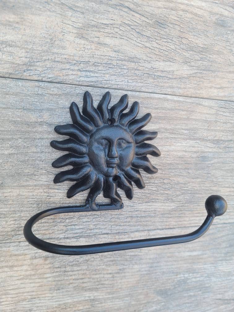 Sun Toilet Paper Holder, TP Holder, Toilet Tissue Holder, towel Wall Hook hanger, Iron Sun TP holder, Celestial Bathroom, Moon