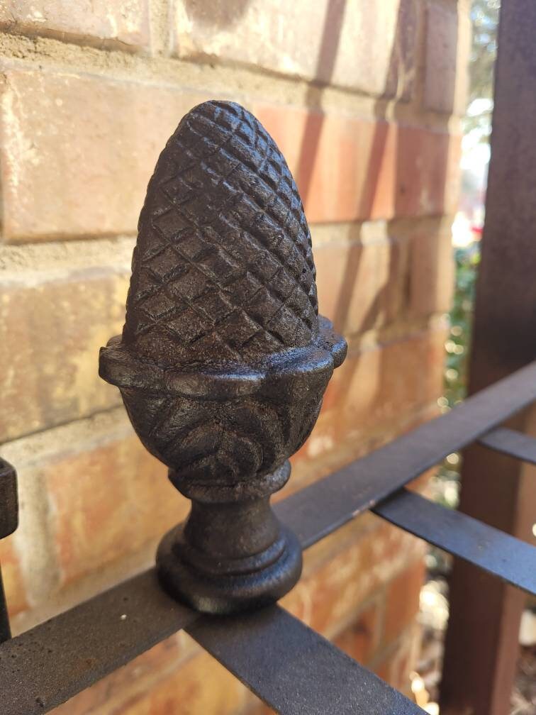 Cast Iron Pineapple Spear Finial Decor | PICK YOUR COLOR | Hardware Garden Backyard Decor Supplies Finials Top, mantle decor, office.
