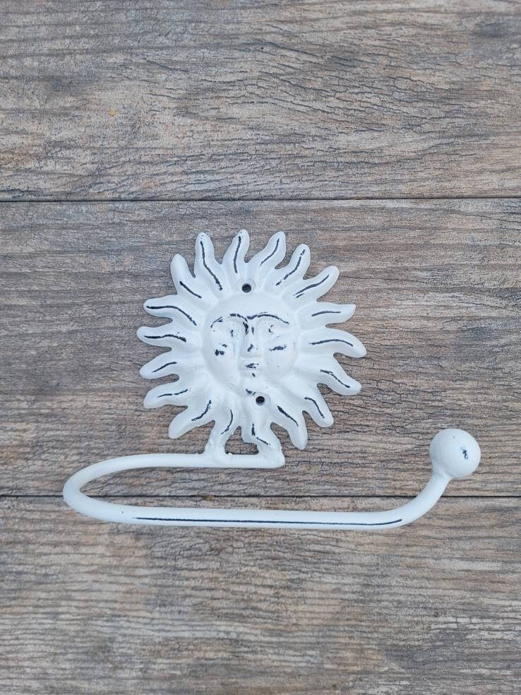 Sun Toilet Paper Holder, TP Holder, Toilet Tissue Holder, towel Wall Hook hanger, Iron Sun TP holder, Celestial Bathroom, Moon Shabby chic