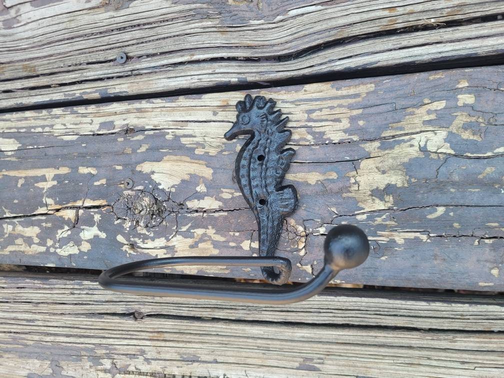 Seahorse Toilet Paper Holder, TP Holder, Toilet Tissue Holder, Nature, Wall Hook, Beach Cottage, Lake house bathroom decor, Bath fixture Sea