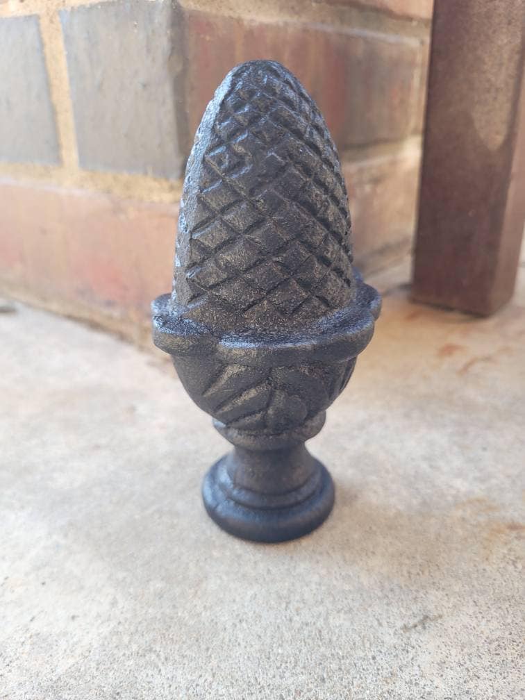 Cast Iron Pineapple Spear Finial Decor | PICK YOUR COLOR | Hardware Garden Backyard Decor Supplies Finials Top, mantle decor, office.