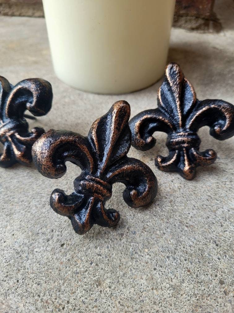 Set of 4 Fleur de Lis Candle Pins | PICK YOUR COLOR | Old World | French Country | FleurDeLisJunkie | Medieval | New Orleans | Fleur De Lis