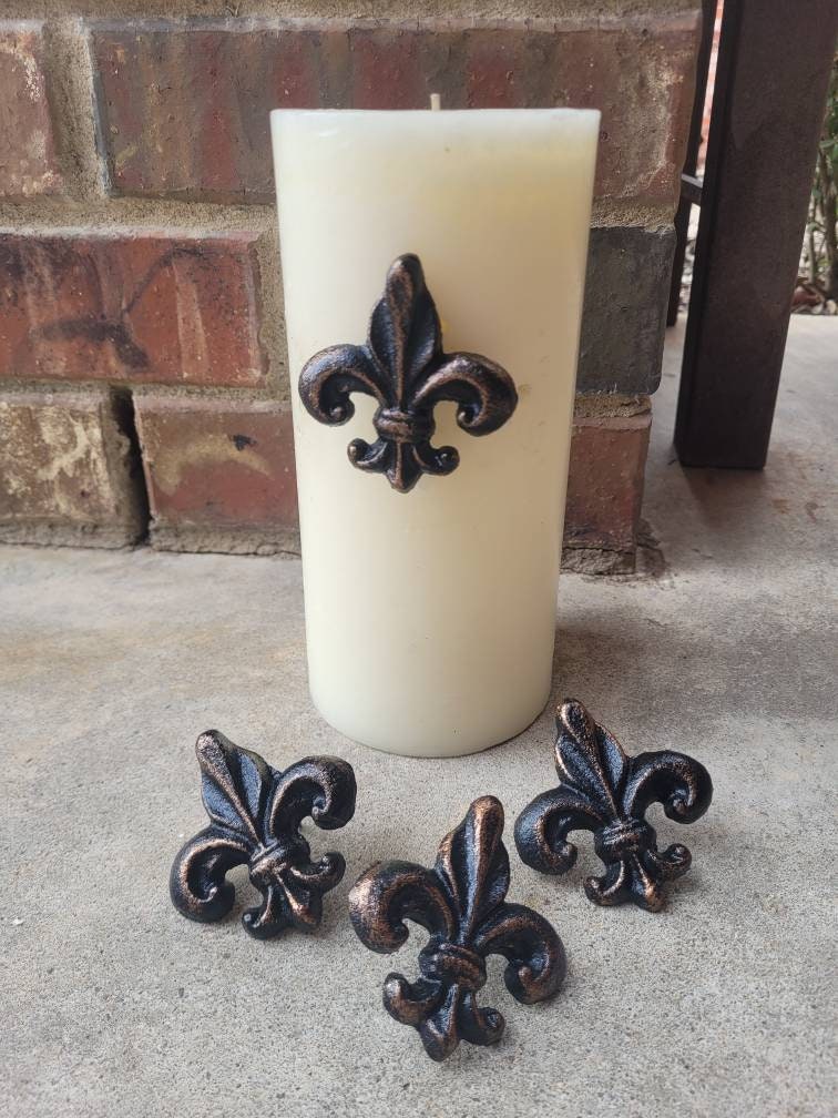 Set of 4 Fleur de Lis Candle Pins | PICK YOUR COLOR | Old World | French Country | FleurDeLisJunkie | Medieval | New Orleans | Fleur De Lis