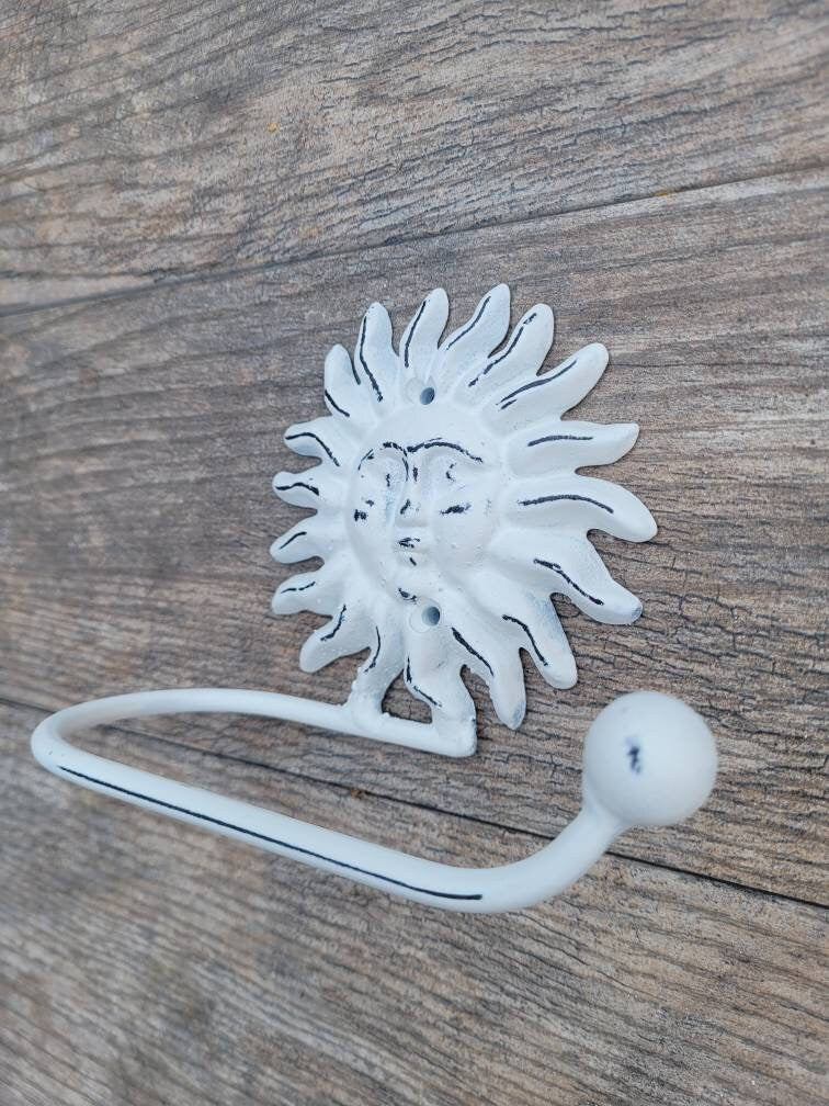 Sun Toilet Paper Holder, TP Holder, Toilet Tissue Holder, towel Wall Hook hanger, Iron Sun TP holder, Celestial Bathroom, Moon Shabby chic
