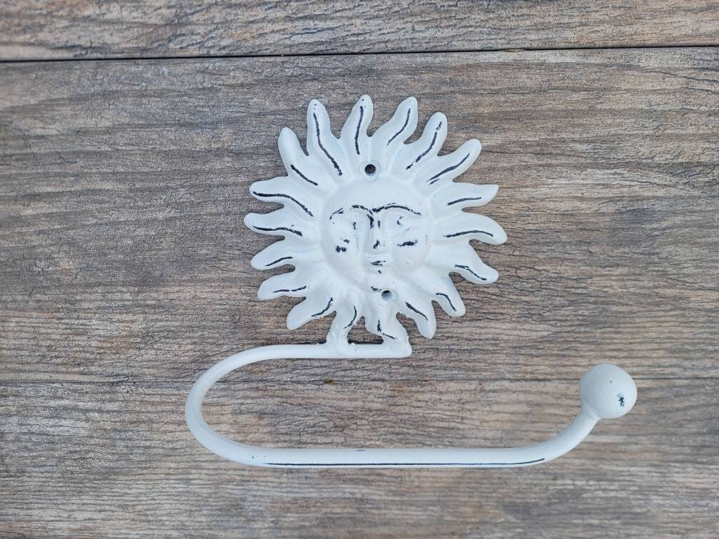Sun Toilet Paper Holder, TP Holder, Toilet Tissue Holder, towel Wall Hook hanger, Iron Sun TP holder, Celestial Bathroom, Moon Shabby chic