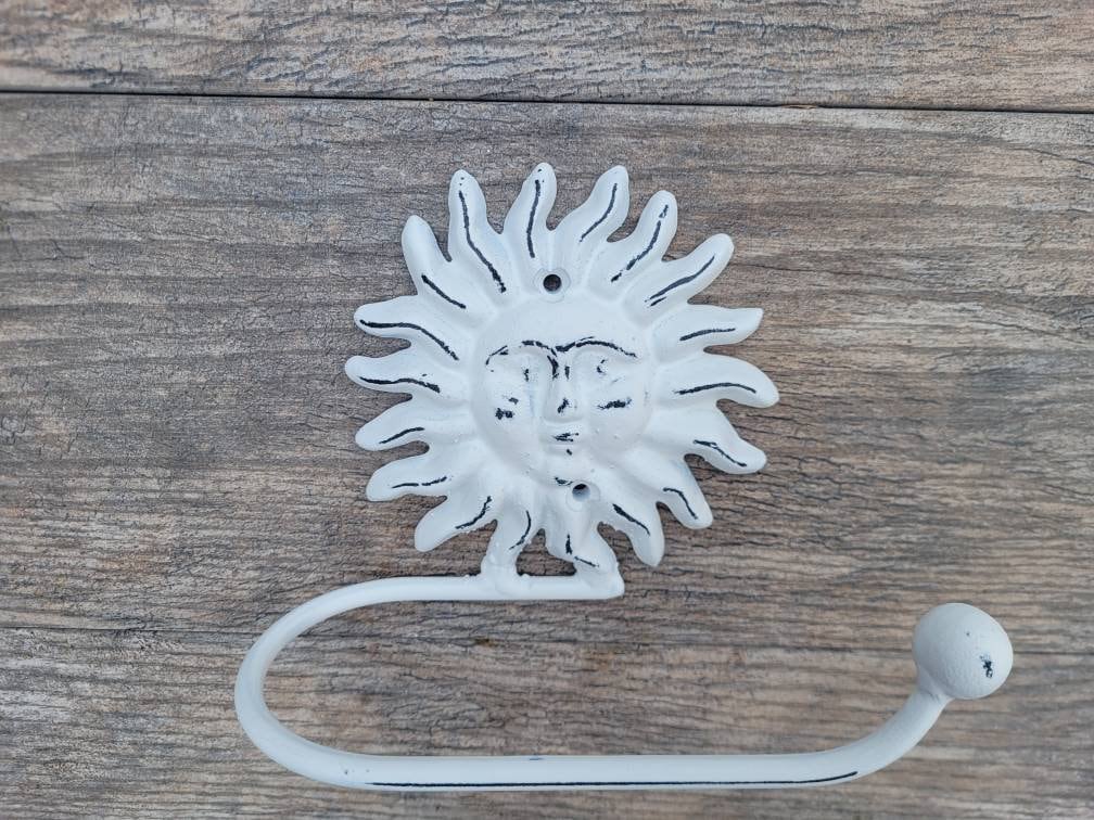 Sun Toilet Paper Holder, TP Holder, Toilet Tissue Holder, towel Wall Hook hanger, Iron Sun TP holder, Celestial Bathroom, Moon Shabby chic