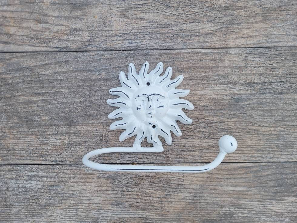 Sun Toilet Paper Holder, TP Holder, Toilet Tissue Holder, towel Wall Hook hanger, Iron Sun TP holder, Celestial Bathroom, Moon Shabby chic