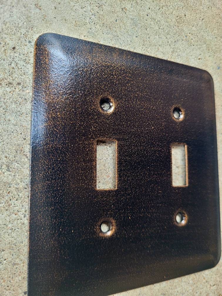Metal, Double Light Switch Plate Cover - PICK YOUR COLOR - double switch plate, custom switch plate, Two toggle light switch wall plate