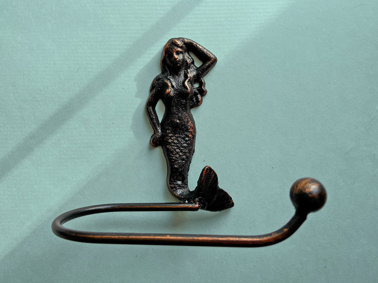 Mermaid Toilet Paper Holder, TP Holder, Toilet Tissue Holder, Nature, Wall Hook, Beach Cottage, Lake house bathroom decor, Bath fixture