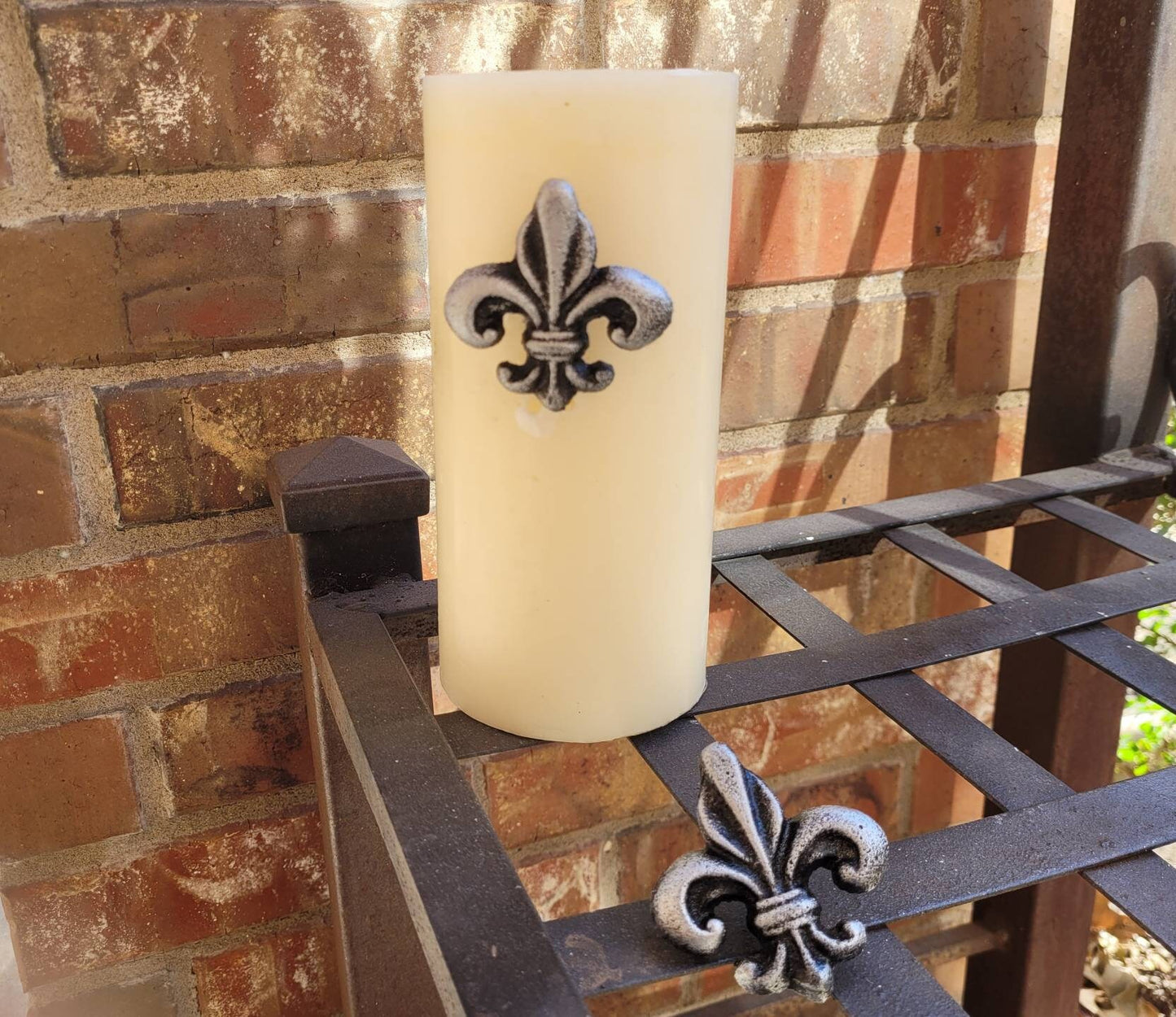 Set Of 2 Fleur De lis Candle Pins for Pillar Candles | PICK YOUR COLOR | Two Candle Pins, Fleur De Lis Decor, Candle Art, FleurDeLisJunkie