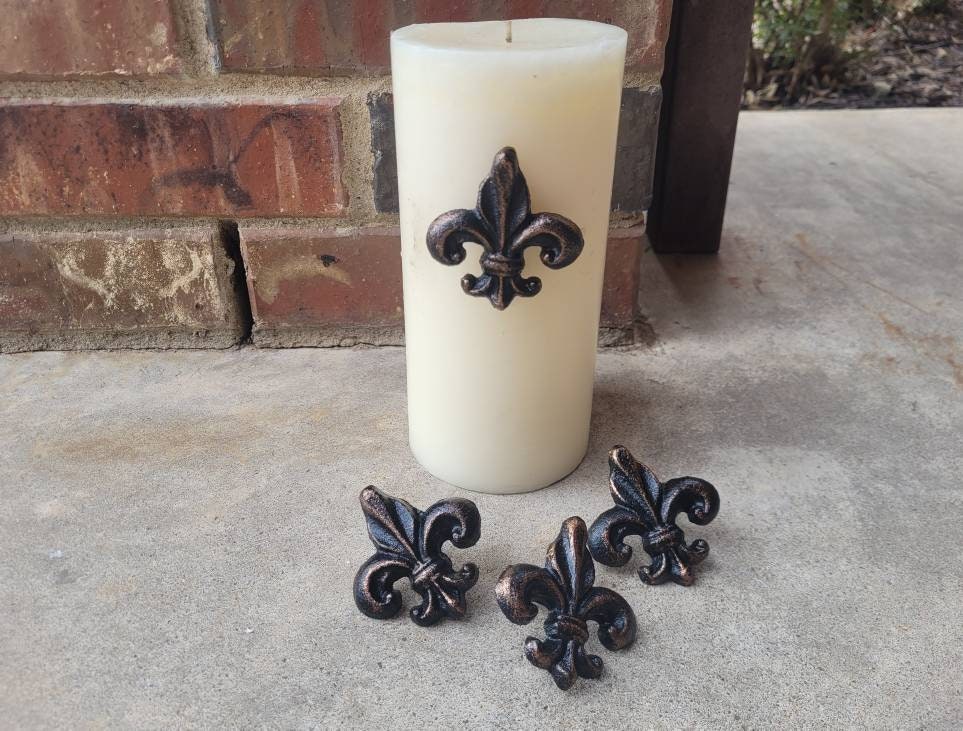 Set of 4 Fleur de Lis Candle Pins | PICK YOUR COLOR | Old World | French Country | FleurDeLisJunkie | Medieval | New Orleans | Fleur De Lis