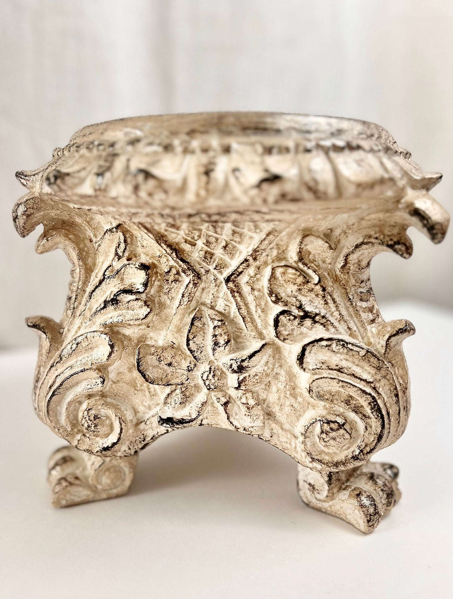 Large Capital Pillar Candle Holder | Column Pedestal Top | Rose Bowl Riser | PICK YOUR COLOR | Tuscan Traditional Pillar | FleurDeLisJunkie