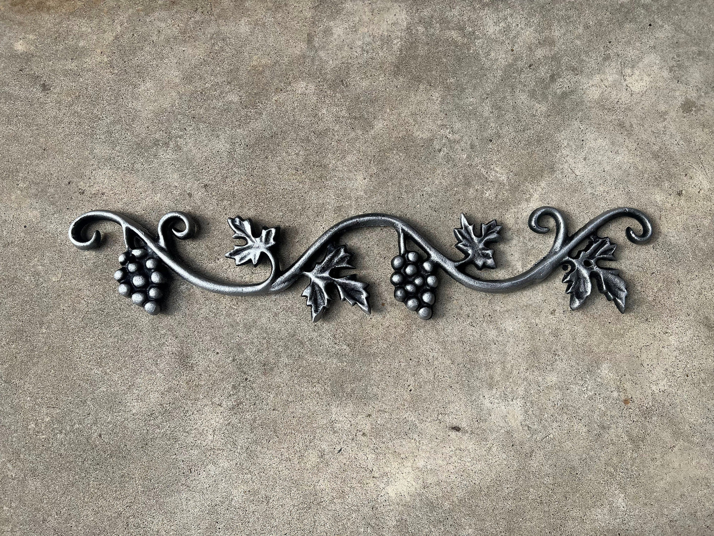 Grapevine Topper Cast Iron| PICK YOUR COLOR | 21.5" Pediment | wine cellar decor | wine decor | French Country | Tuscan | valance