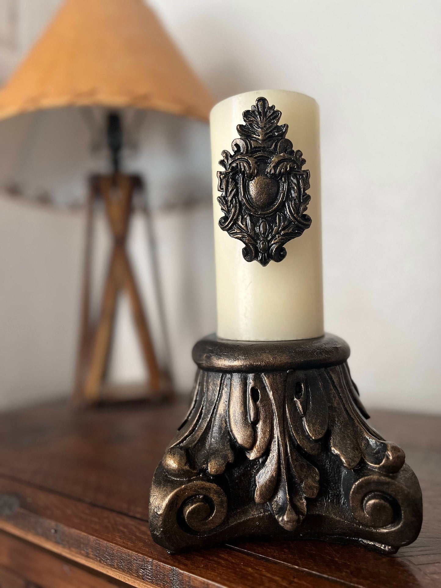 Capital Riser Pillar Candle Holder - PICK YOUR COLOR - Column Pedestal Top, Rose Bowl Riser - Tuscan, Traditional, Home Decor, Pillar Candle