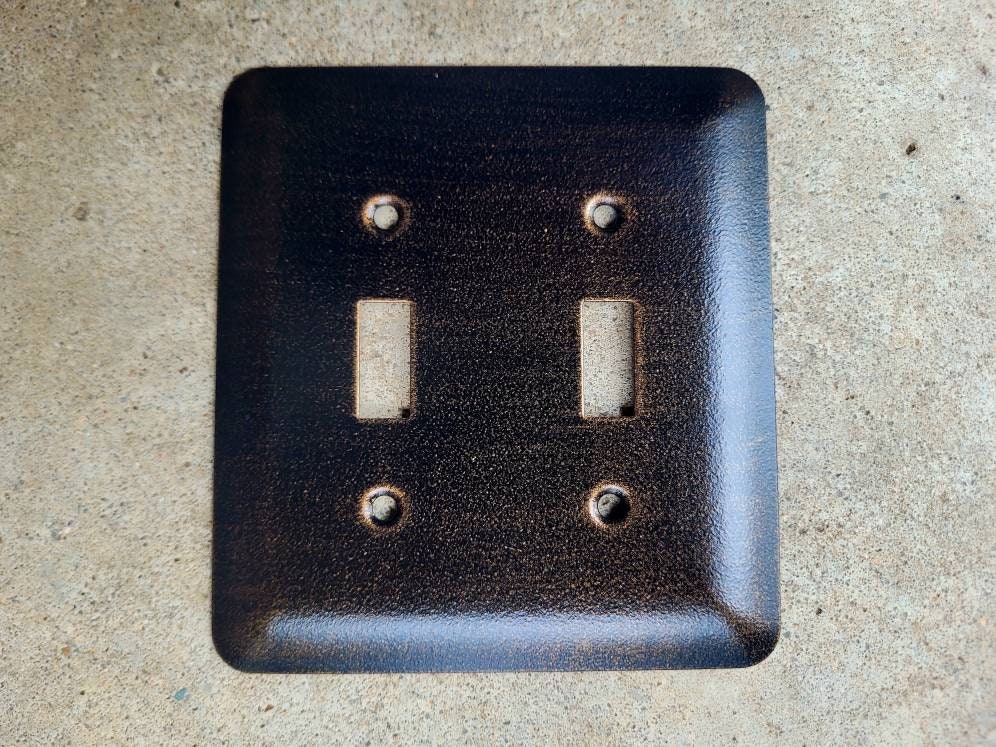 Metal, Double Light Switch Plate Cover - PICK YOUR COLOR - double switch plate, custom switch plate, Two toggle light switch wall plate