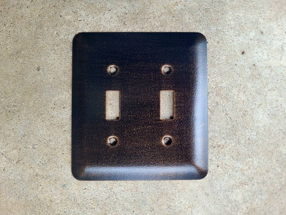 Metal, Double Light Switch Plate Cover - PICK YOUR COLOR - double switch plate, custom switch plate, Two toggle light switch wall plate