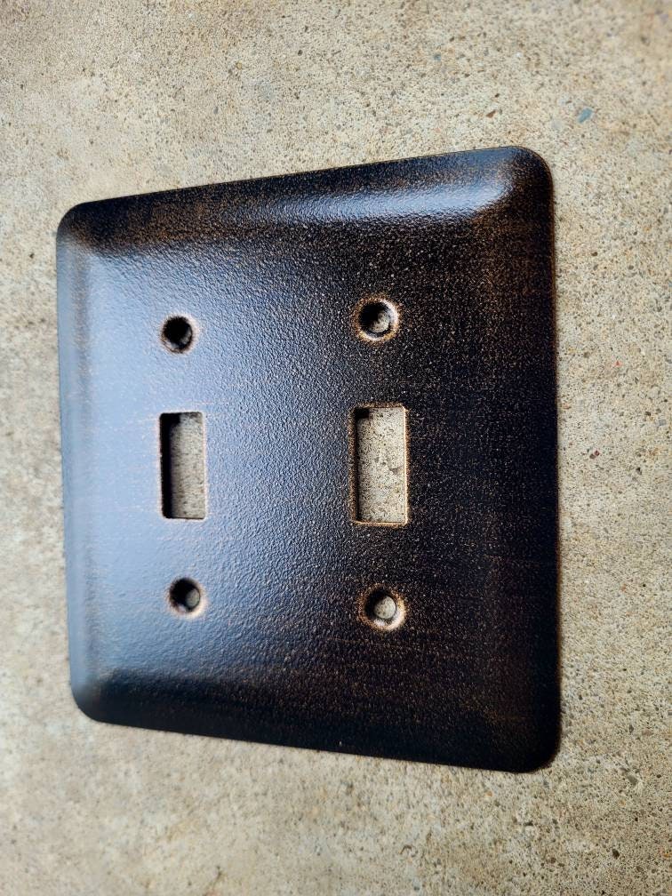 Metal, Double Light Switch Plate Cover - PICK YOUR COLOR - double switch plate, custom switch plate, Two toggle light switch wall plate