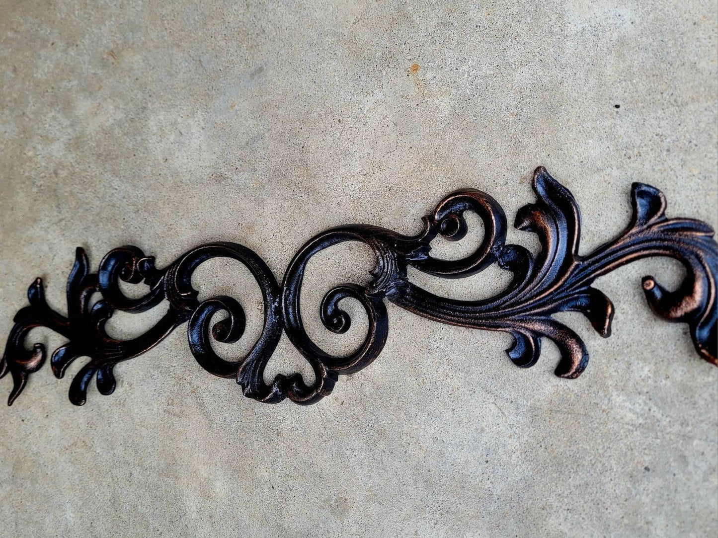24 " Cast Iron Topper | PICK YOUR COLOR | Pediment | Wall Plaque | Old World | Tuscan | Metal Art | Original Design | FleurDeLisJunkie