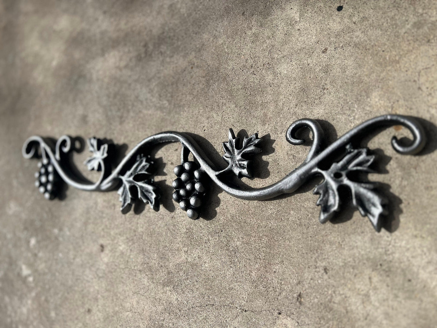 Grapevine Topper Cast Iron| PICK YOUR COLOR | 21.5" Pediment | wine cellar decor | wine decor | French Country | Tuscan | valance
