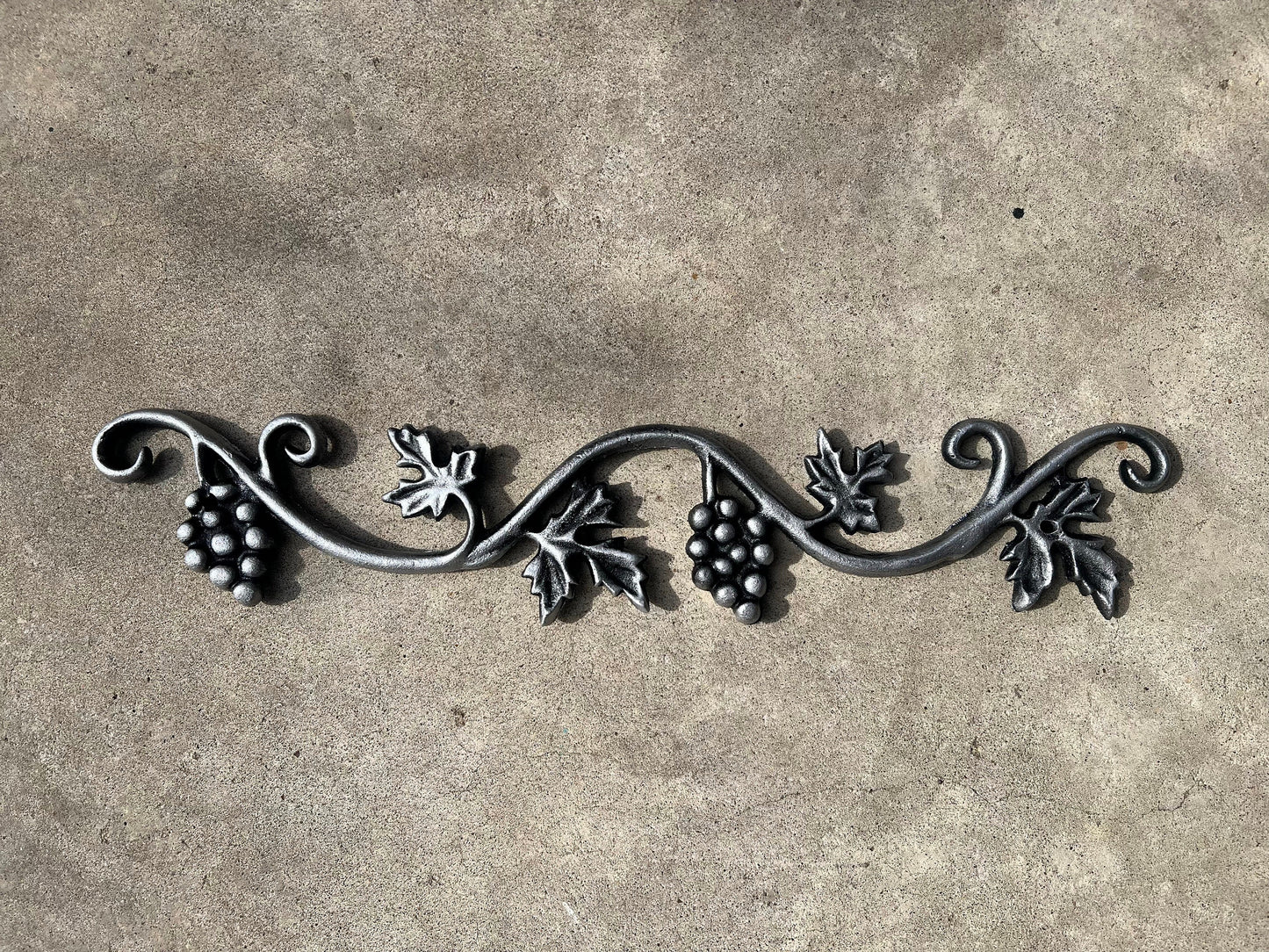 Grapevine Topper Cast Iron| PICK YOUR COLOR | 21.5" Pediment | wine cellar decor | wine decor | French Country | Tuscan | valance