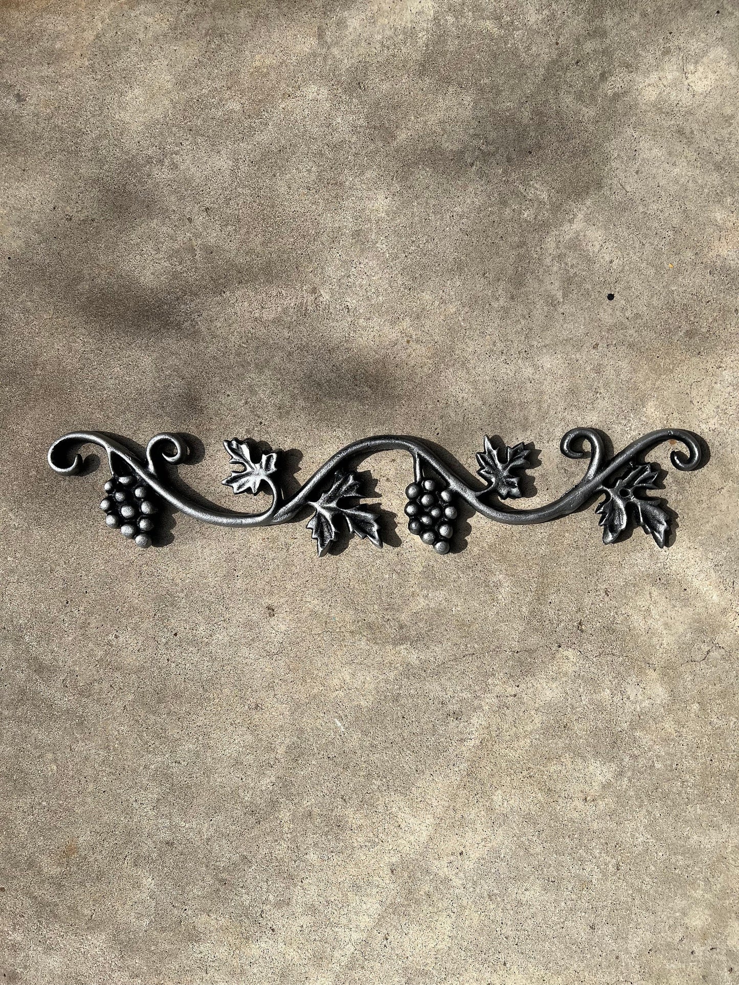 Grapevine Topper Cast Iron| PICK YOUR COLOR | 21.5" Pediment | wine cellar decor | wine decor | French Country | Tuscan | valance
