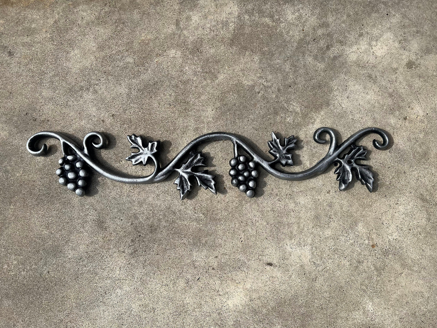 Grapevine Topper Cast Iron| PICK YOUR COLOR | 21.5" Pediment | wine cellar decor | wine decor | French Country | Tuscan | valance