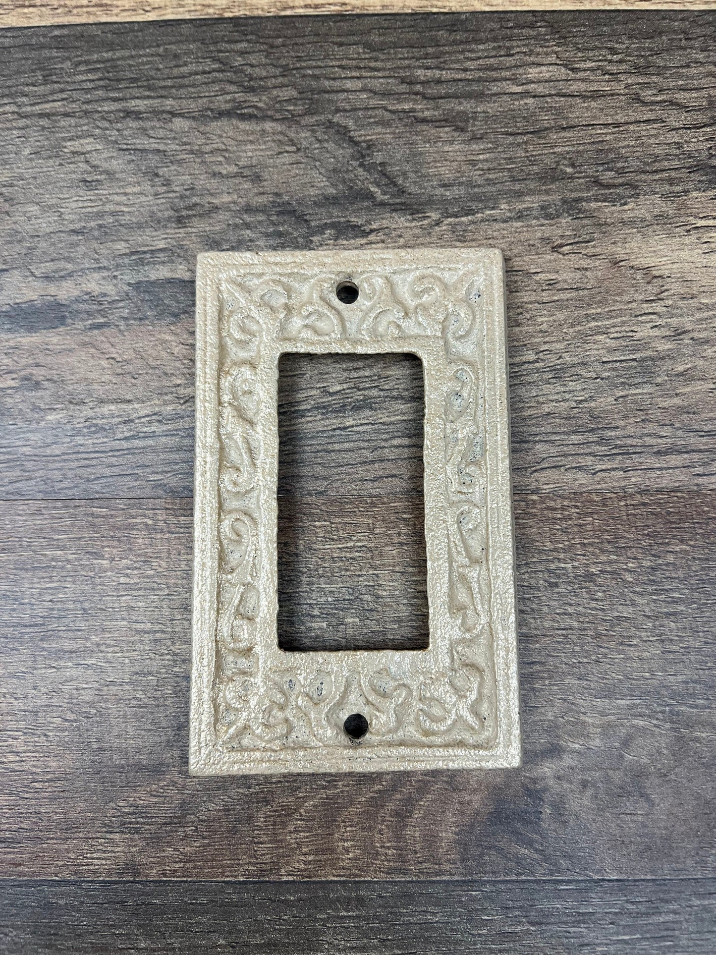 Single Rocker Light Switch Plate Cover, PICK YOUR COLOR, One Gang Rocker Wall Plate, Rustic Cast Iron Decor Metal Wall decor
