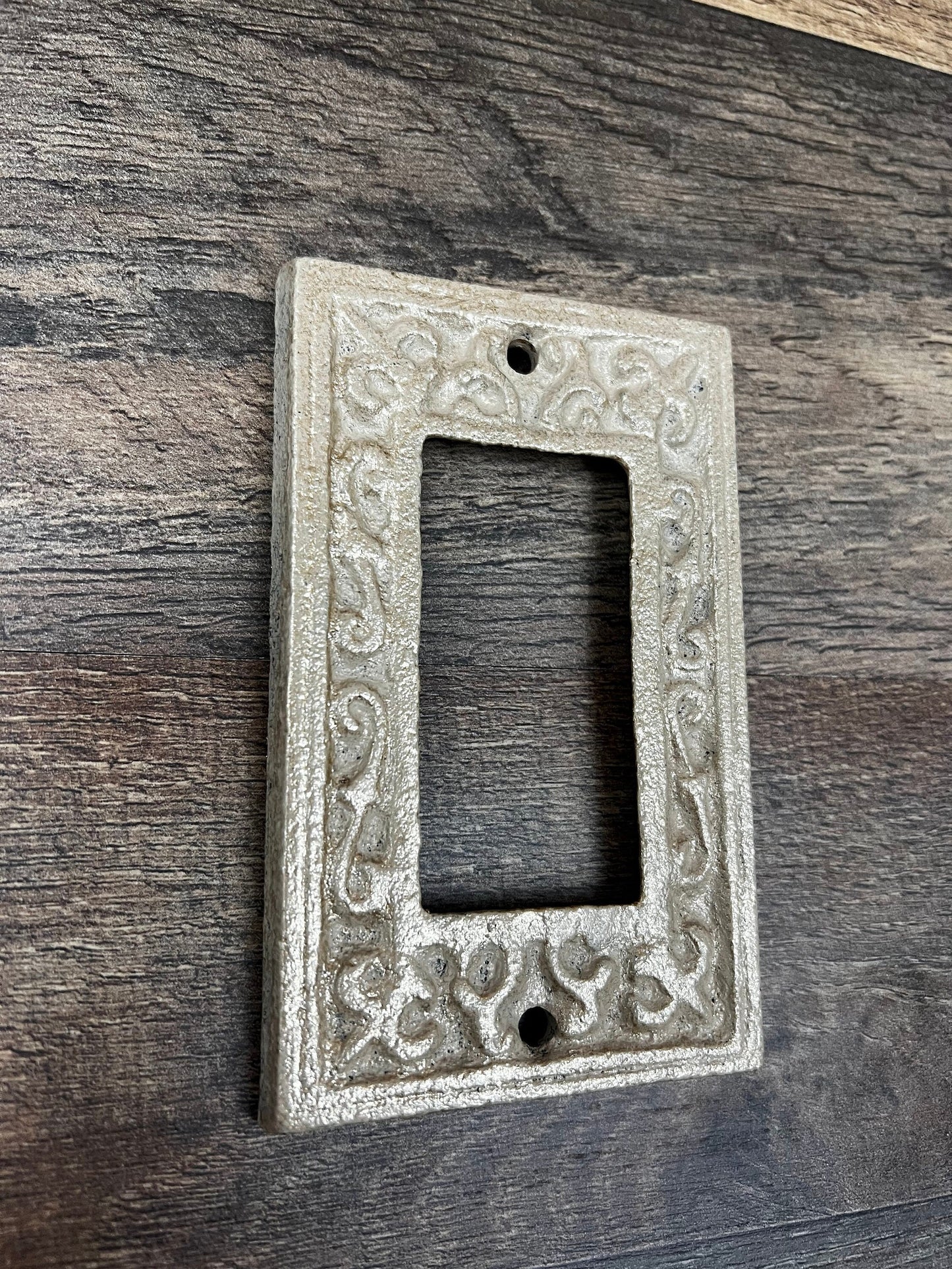 Single Rocker Light Switch Plate Cover, PICK YOUR COLOR, One Gang Rocker Wall Plate, Rustic Cast Iron Decor Metal Wall decor