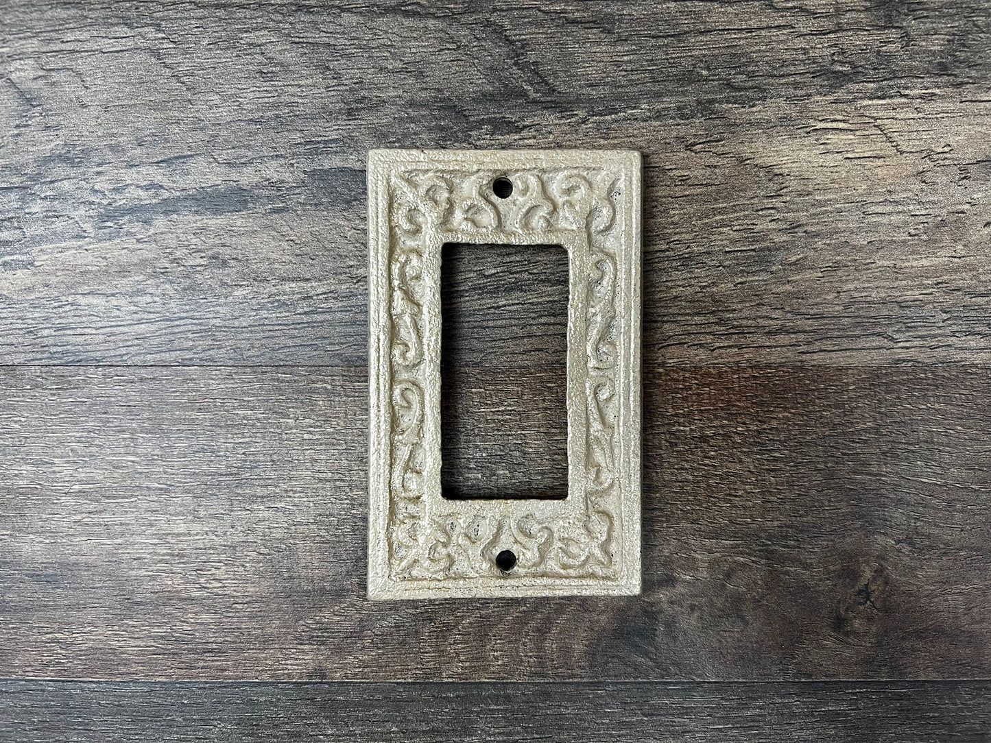 Single Rocker Light Switch Plate Cover, PICK YOUR COLOR, One Gang Rocker Wall Plate, Rustic Cast Iron Decor Metal Wall decor