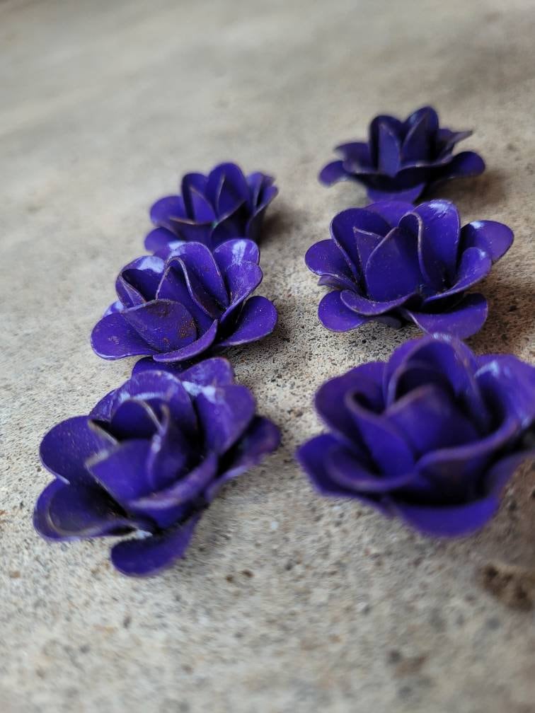 Mini Metal Roses | Set of 6 | Rose | Purple| Rustic | steel | FleurDeLisJunkie | Supplies DIY | craft supplies for picture frames