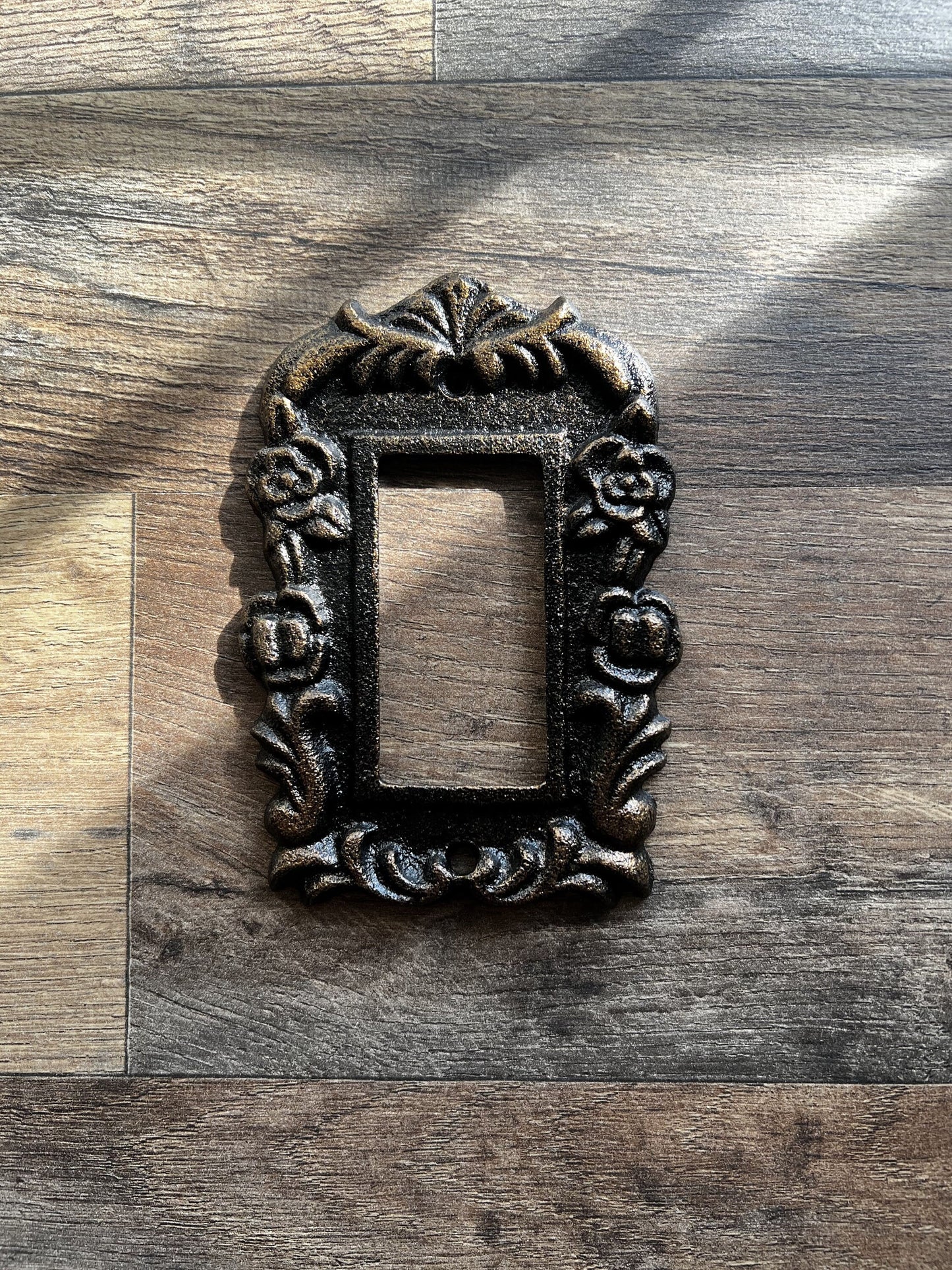 Single Rocker Light Switch Plate Cover, PICK YOUR COLOR, One Gang Rocker Wall Plate, Rustic Cast Iron Decor Metal Wall decor