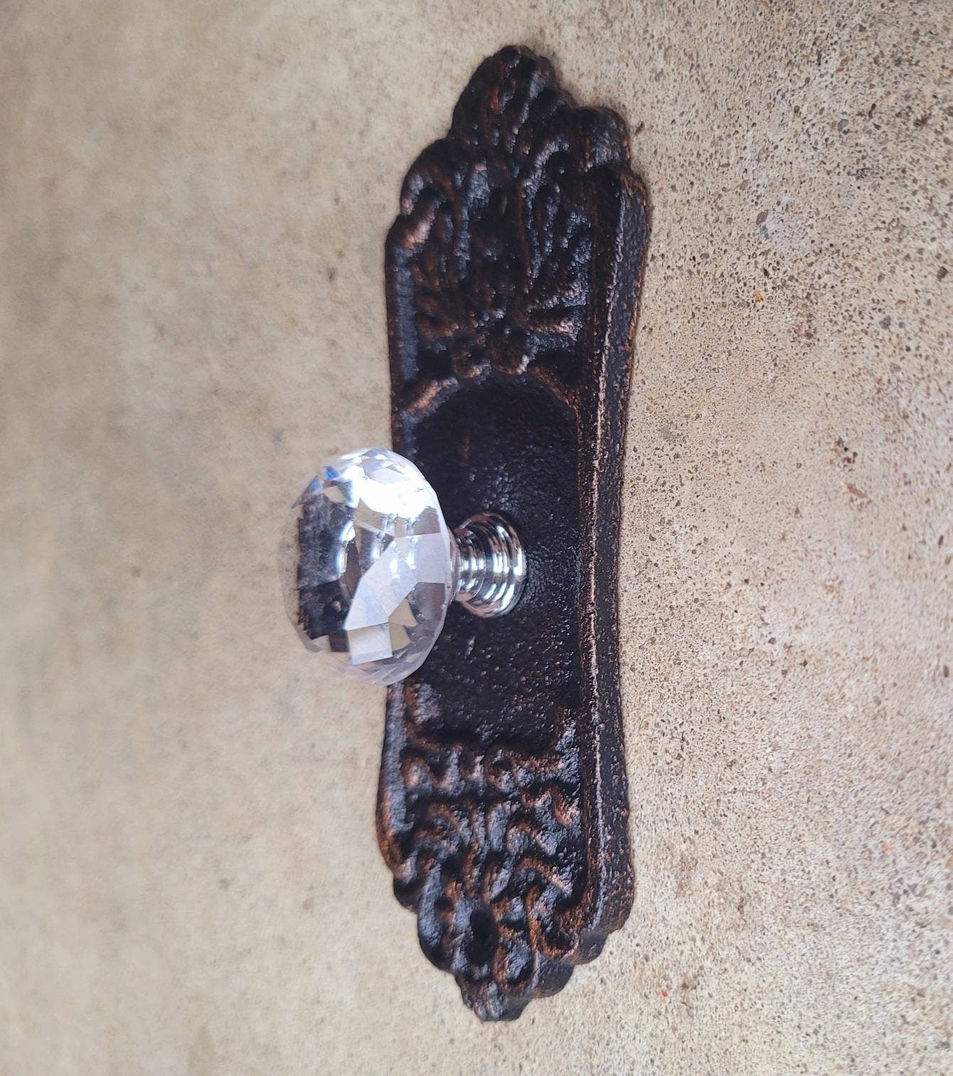 Crystal Look Doorknob Wall Hook | PICK YOUR COLOR | Rustic | Cast Iron | Coat Rack Wall Hanger | FleurDeLisJunkie | Tuscan Vintage look