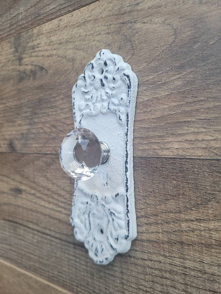 Crystal Look Doorknob Wall Hook | PICK YOUR COLOR | Rustic | Cast Iron | Coat Rack Wall Hanger | FleurDeLisJunkie | Tuscan Vintage look