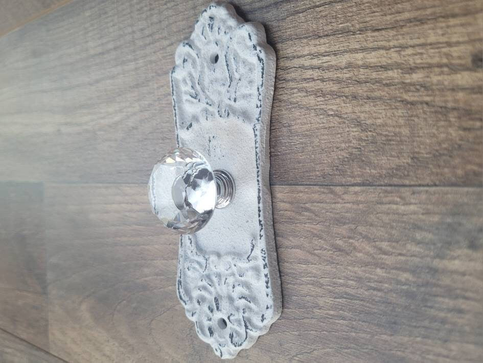 Crystal Look Doorknob Wall Hook | PICK YOUR COLOR | Rustic | Cast Iron | Coat Rack Wall Hanger | FleurDeLisJunkie | Tuscan Vintage look