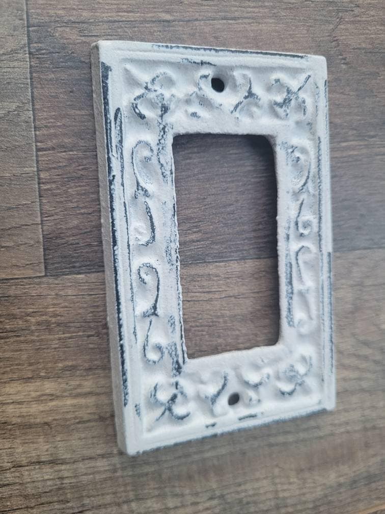 Single Rocker Light Switch Plate Cover, PICK YOUR COLOR, One Gang Rocker Wall Plate, Rustic Cast Iron Decor Metal Wall decor