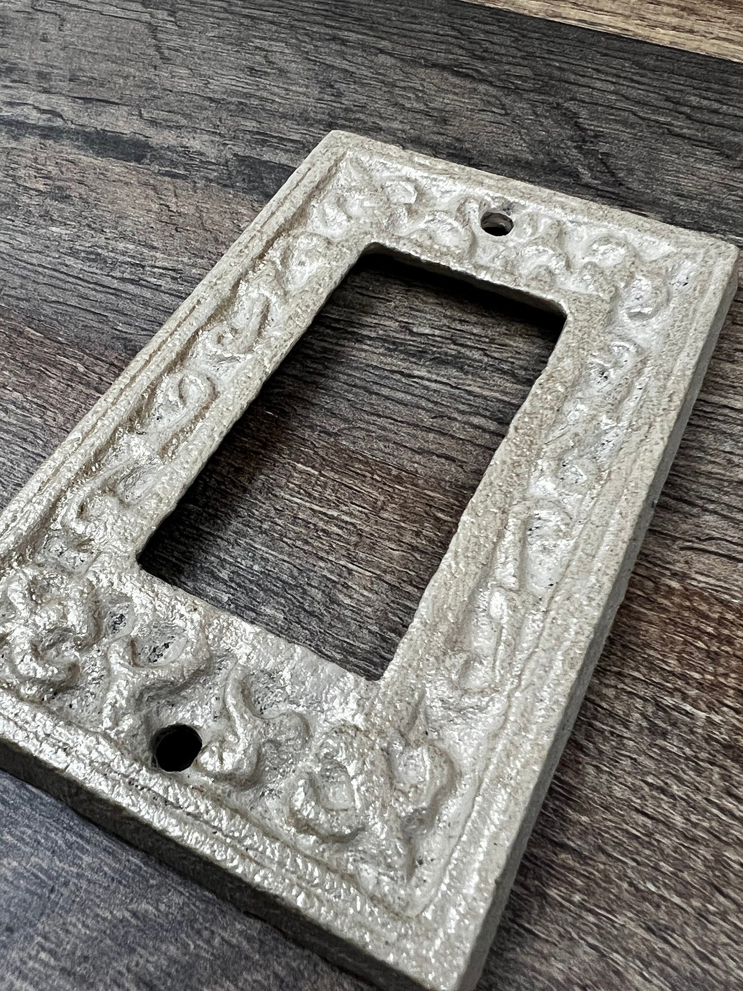Single Rocker Light Switch Plate Cover, PICK YOUR COLOR, One Gang Rocker Wall Plate, Rustic Cast Iron Decor Metal Wall decor