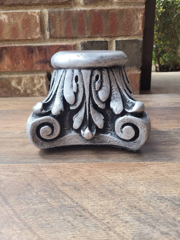 Capital Pillar Candle Holder - PICK YOUR COLOR - Column Pedestal Top, Rose Bowl Riser - Old World, Tuscan, Traditional, Home Decor, Pillar